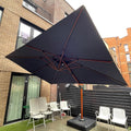 Umbrella 9' X 12' Double Top Deluxe Rectangle Patio Umbrellas Offset Hanging Umbrellas Cantilever Umbrella, Spectrum Indigo